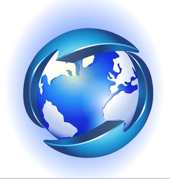 Вектор підключення до світового логотипу — стоковий вектор