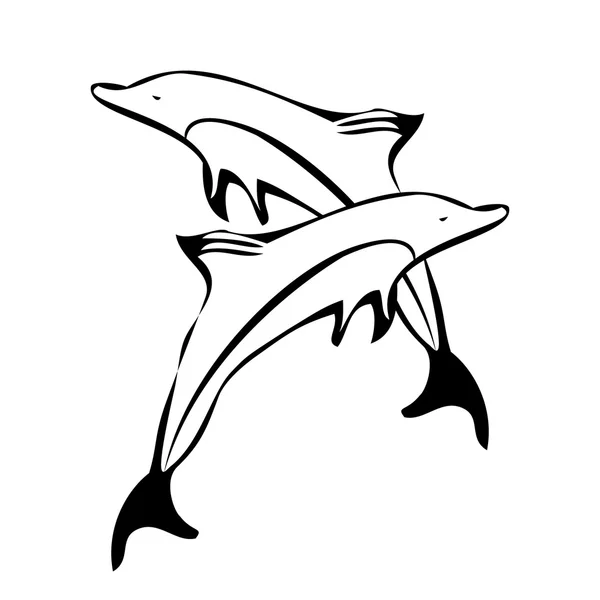 Dolphin silhuetter logotyp — Stock vektor