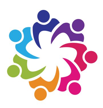 Teamwork union logo vector clipart