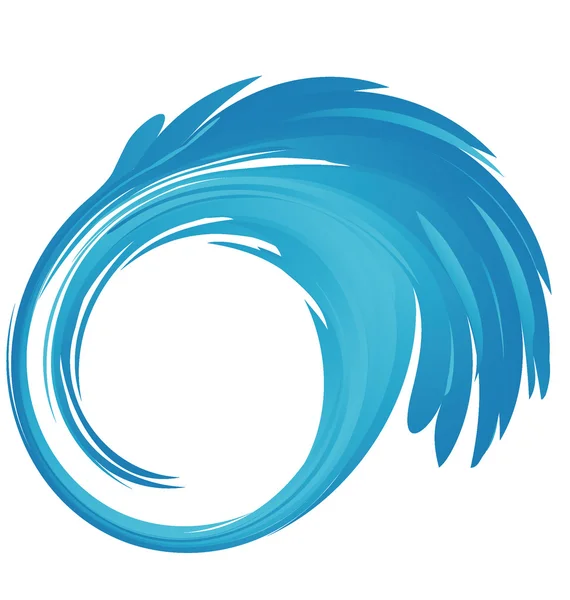 Splash blå vatten i formen cirkel — Stock vektor