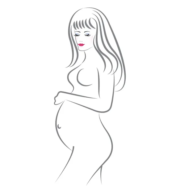 Hamile güzellik kadın vektör — Stok Vektör
