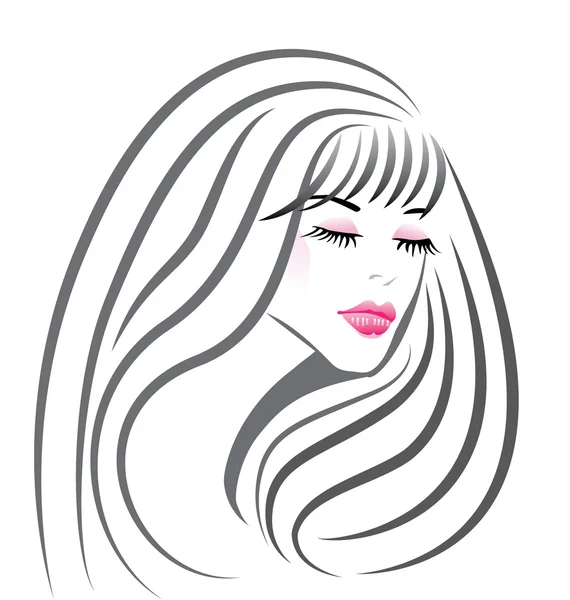 Hermosa chica cara vector — Vector de stock