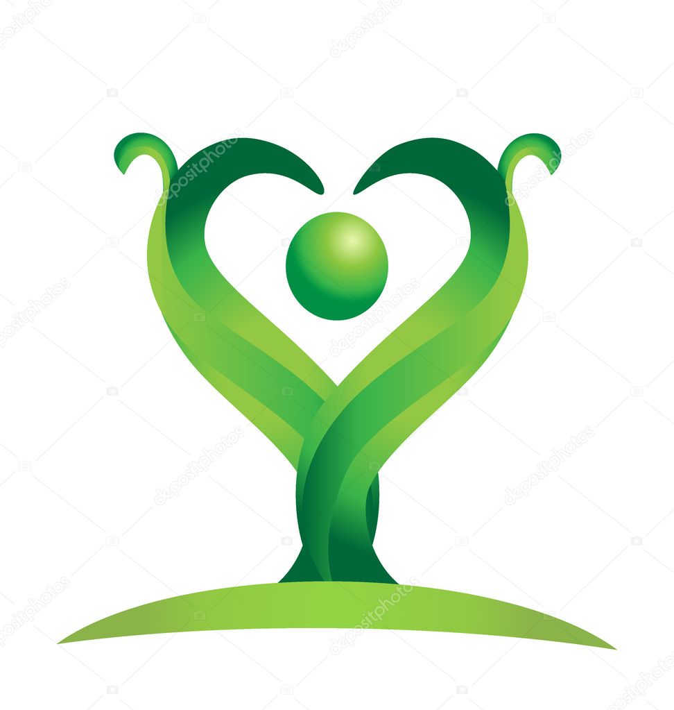 Figure of green natural leaves logo