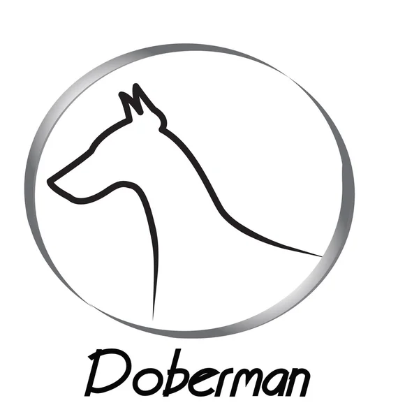 Doberman silhueta logotipo vetor —  Vetores de Stock