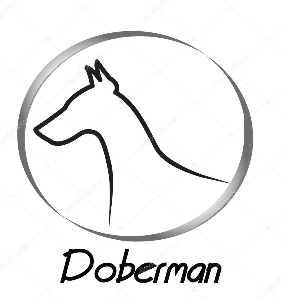 Doberman silhouette logo vector