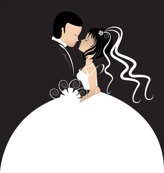 Bride and groom illustration — Stock Vector