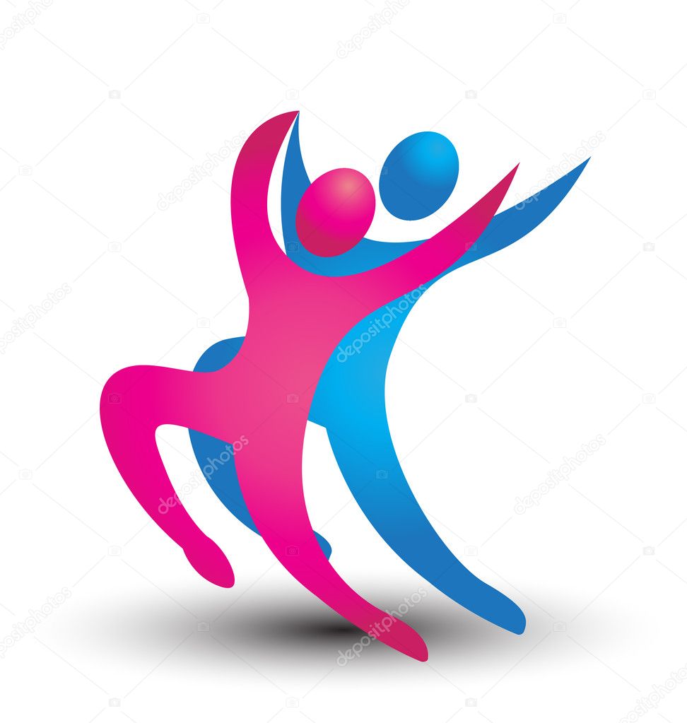 Figures dancing logo vector