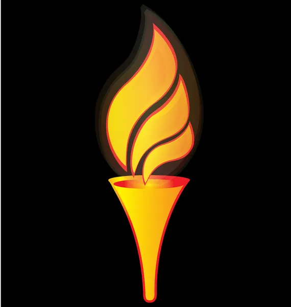 Flame torch for sports logo — Stock Vector