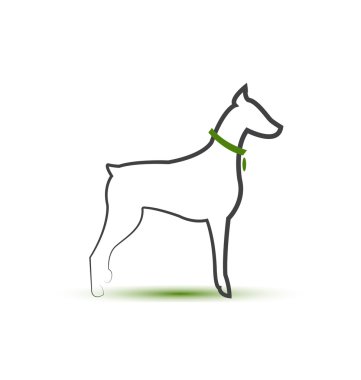 köpek siluet stilize logo vektör