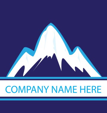 Lacivert renkli logo vektör dağlarda