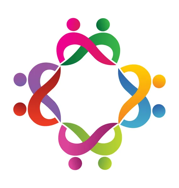 Vecteur de logo pour couples de travail d'équipe — Image vectorielle