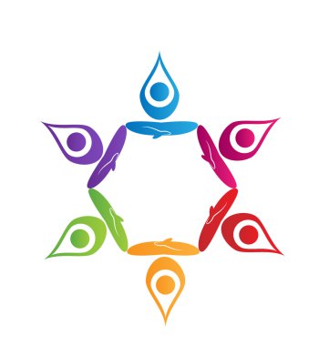ekip çalışması yoga logo vektör