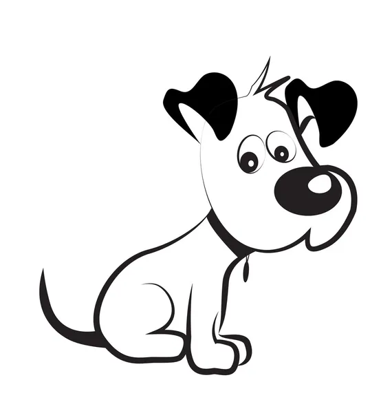 Dog shy terrier silhouette vector — Stock Vector