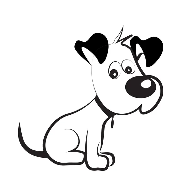 Perro tímido terrier silueta vector — Archivo Imágenes Vectoriales