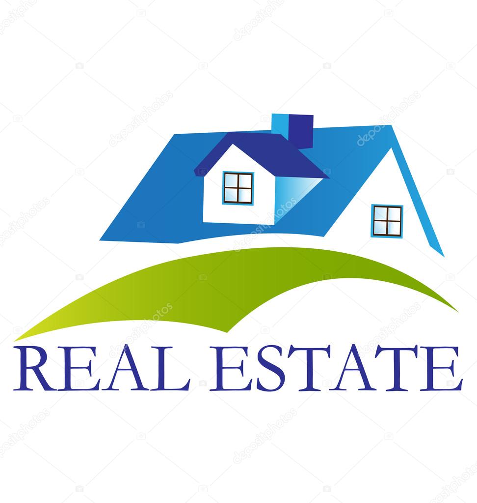 Real estate blue house logo vector