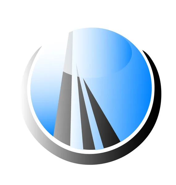 高層ビル建物ロゴ ベクトル — ストックベクタ
