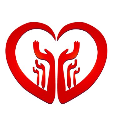 Hands in a heart logo clipart