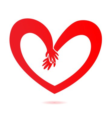 Helping hands with love logo clipart