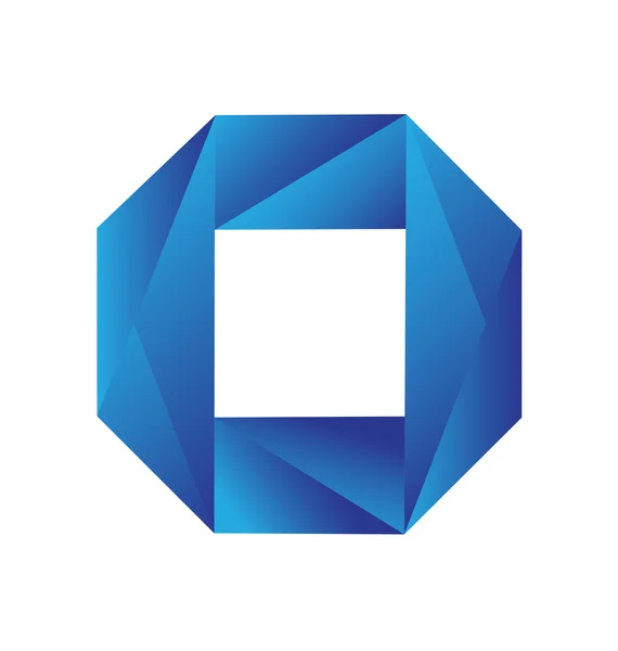 Logo geométrico azul — Vector de stock