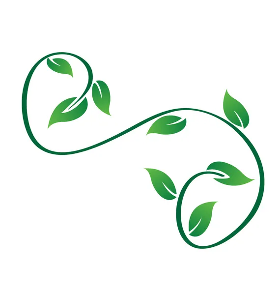 Vert tourbillonnant feuilles logo vecteur — Image vectorielle