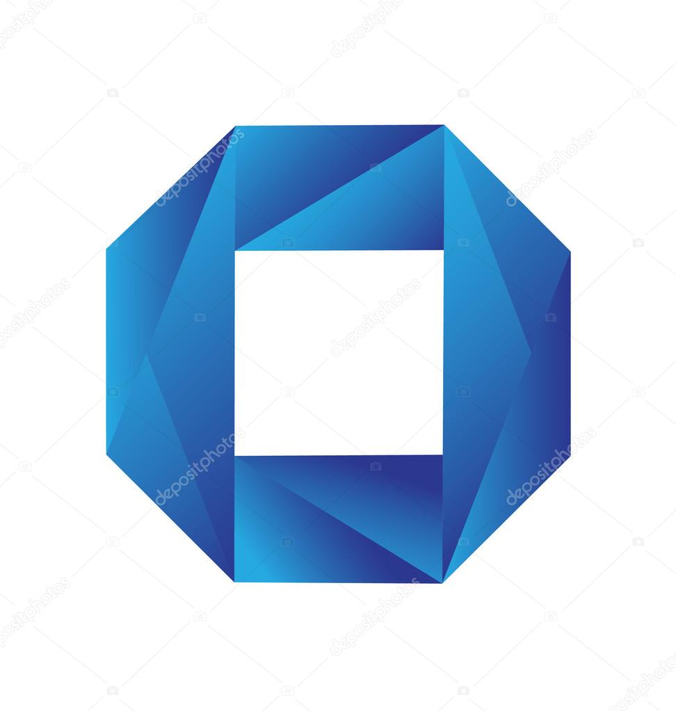Blue geometric logo vector