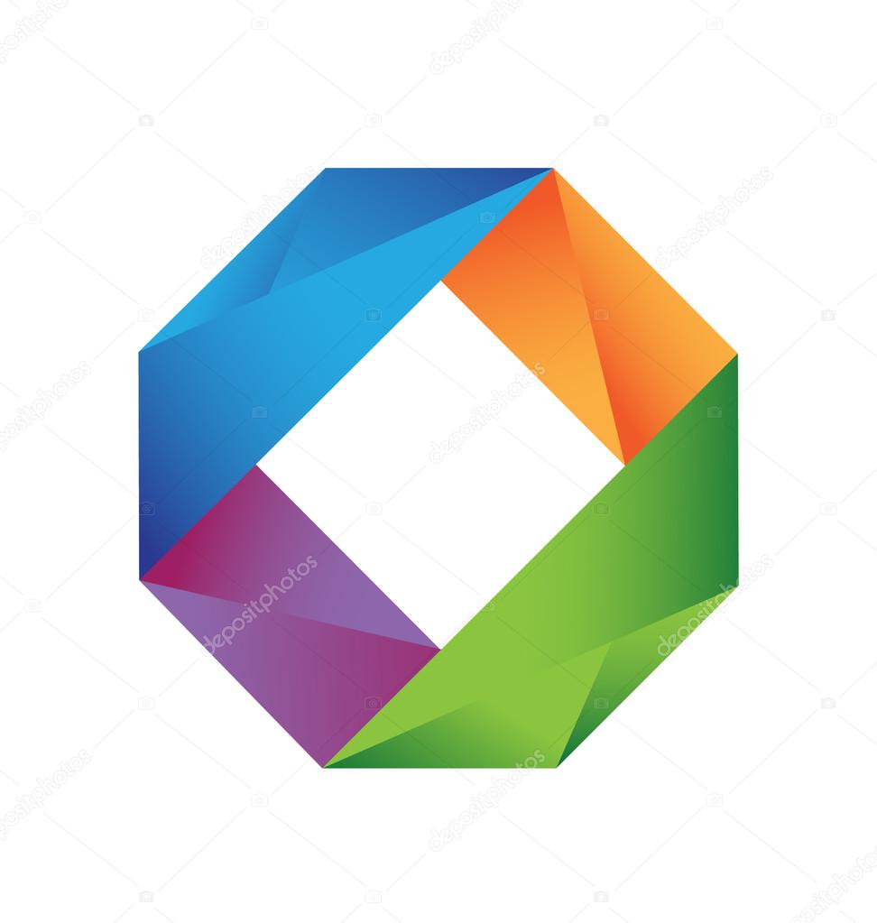 Colorful geometric logo vector with vivid colors eps10