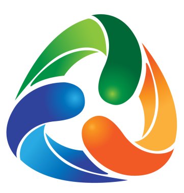 canlı renkler logo vektör ile ekolojik geri dönüşüm