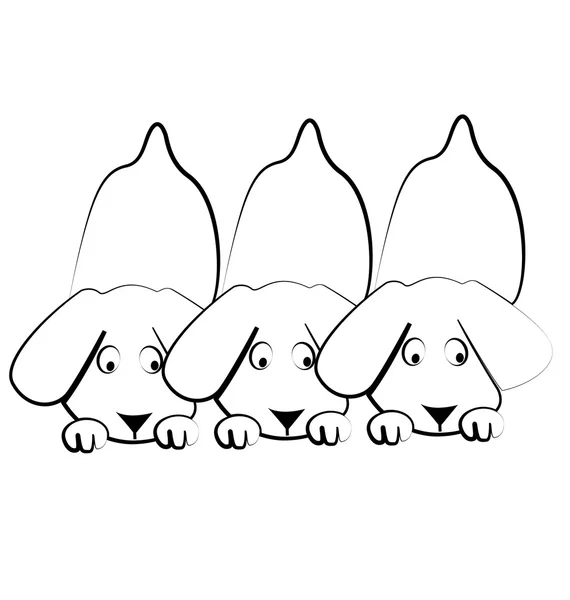 Köpekler siluetleri logosu — Stok Vektör