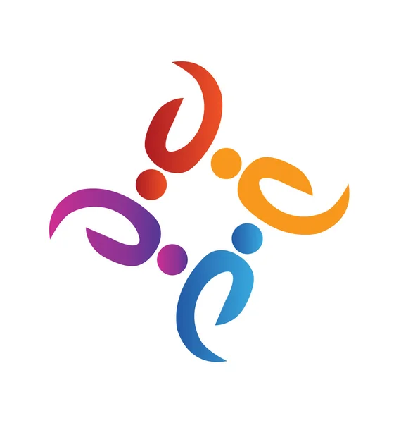 Logo voluntario de trabajo en equipo — Archivo Imágenes Vectoriales