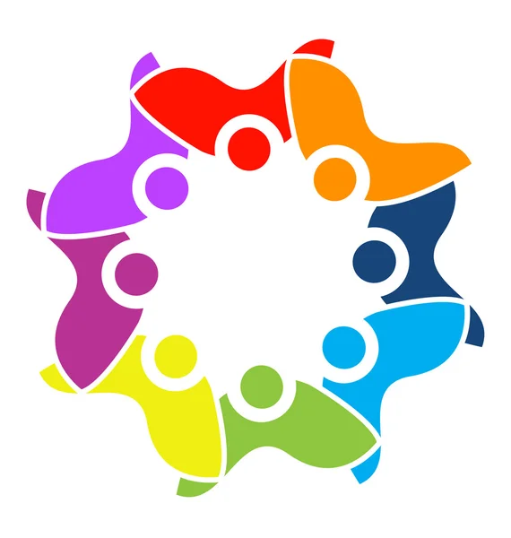 Vecteur de logo d'unité de travail d'équipe — Image vectorielle