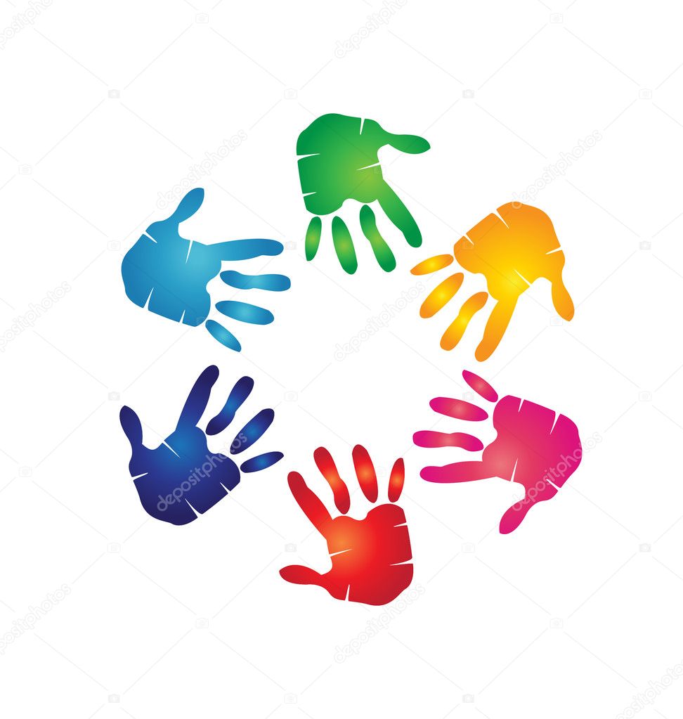Hands colorful logo vector