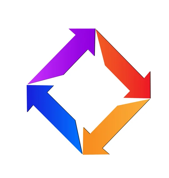 Abstract arrows geometric diamond logo — Stock Vector