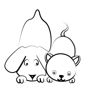 Köpek ve Kedi Logo Vektörü