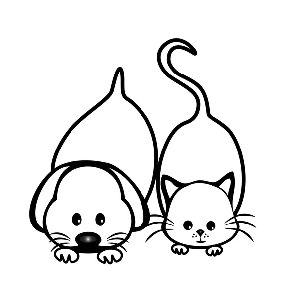 Hund und Katze Logo Vektor — Stockvektor