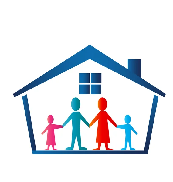 Casa de família logotipo vetor — Vetor de Stock