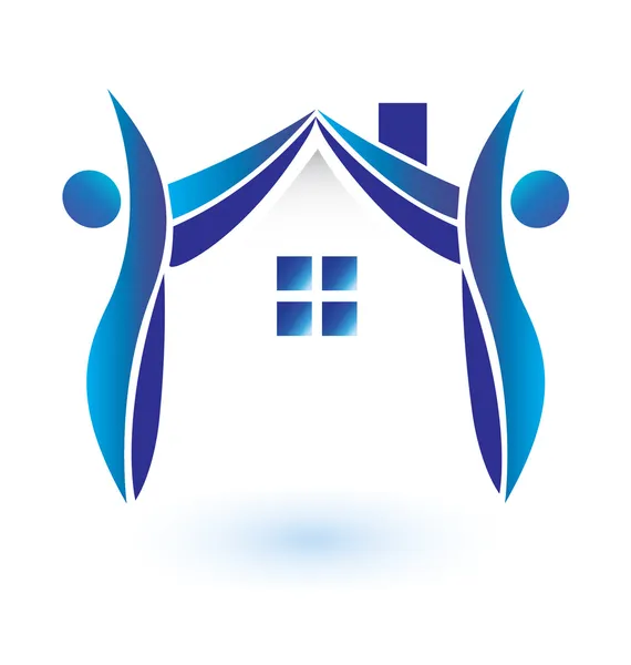 Casa e figure logo vettore — Vettoriale Stock