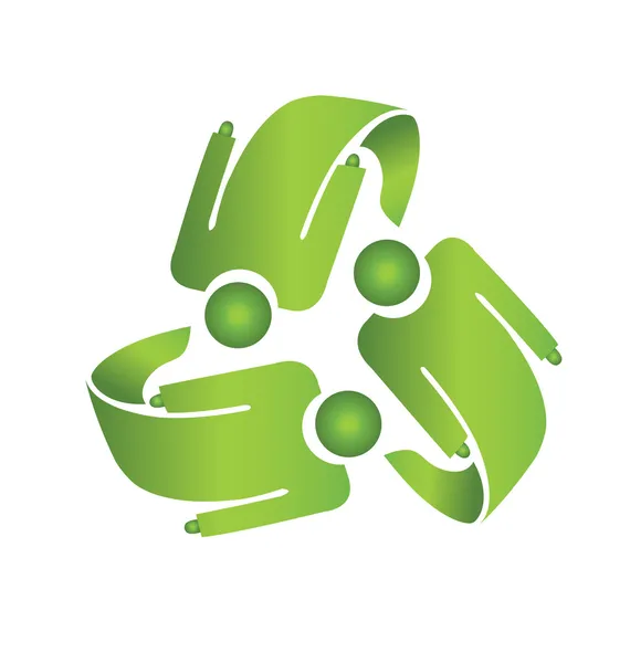 Teamwork recycle men logo — Stock Vector