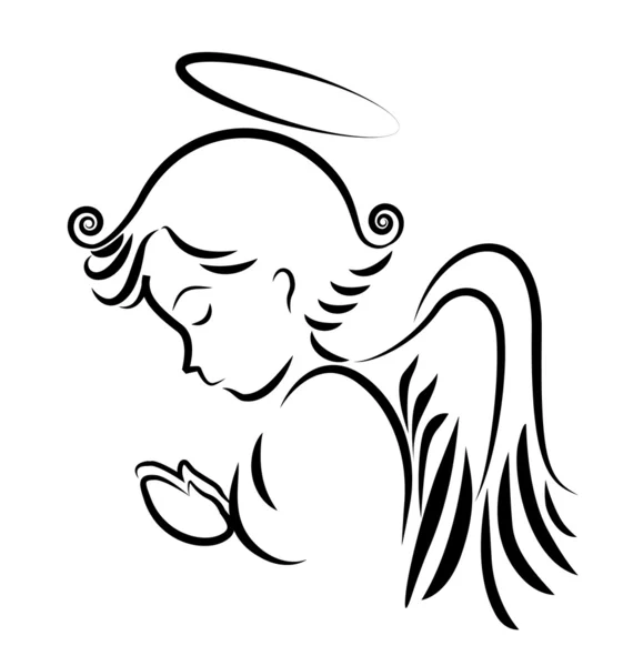 Άγγελος προσεύχεται λογότυπο Διανυσματικά Γραφικά