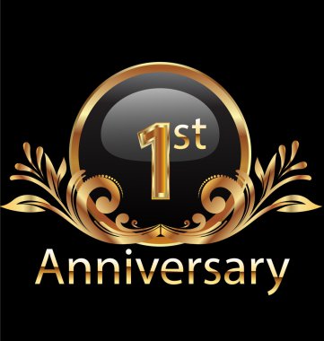 Altın 1 yıl yıldönümü doğum günü