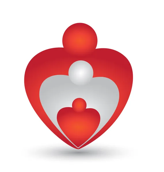Οικογενειακή καρδιές σύμβολο λογότυπο φορέα — Διανυσματικό Αρχείο