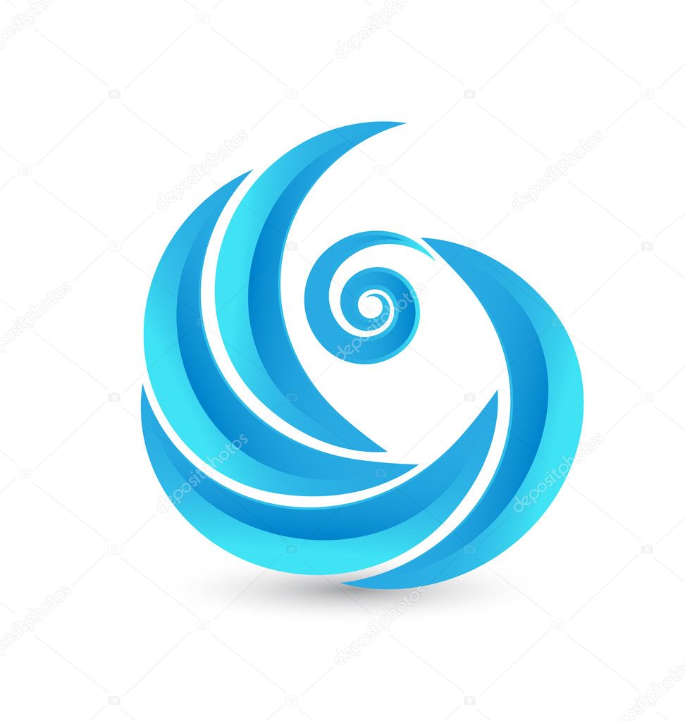 Swirly waves logo vector