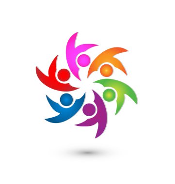 ekip çalışması mutlu grup logo vektör