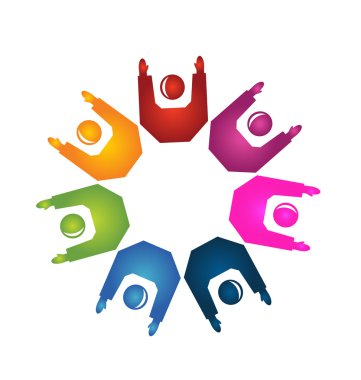 ekip çalışması eller yukarı logo vektör
