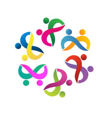 logo vektör tasarımı dans ekip çalışması çiftler