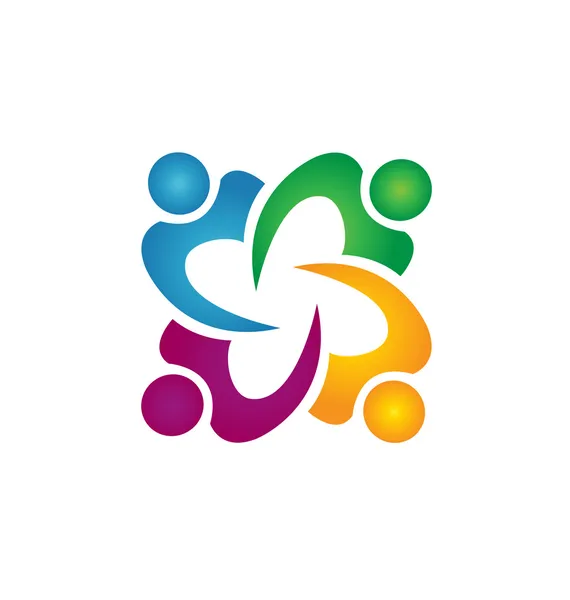 Teamarbeit Menschen Unternehmensgruppe Logo Vektor — Stockvektor