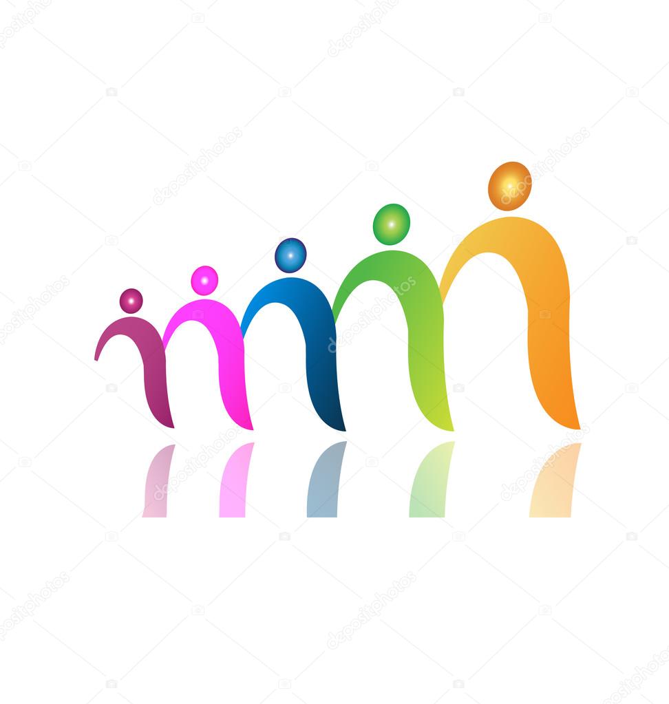 Teamwork people in file logo vector