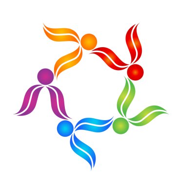 ekip çalışması kolu insanlar logo vektör
