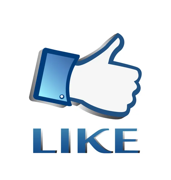 Facebook like it thumb up button — Stock Vector