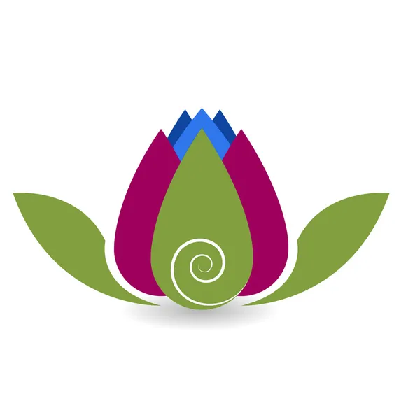 Girdap lotus çiçeği yoga meditasyon logosu — Stok Vektör