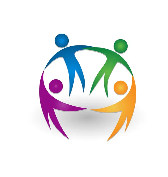 Menschen zusammen Teamwork Logo — Stockvektor